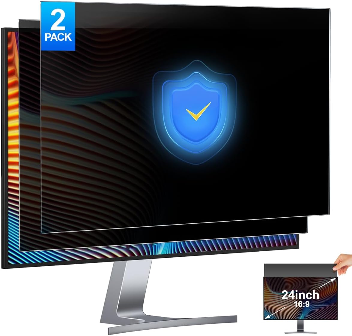 Privacy Filter 2Pack - 2 Pack 24 Inch Computer Privacy