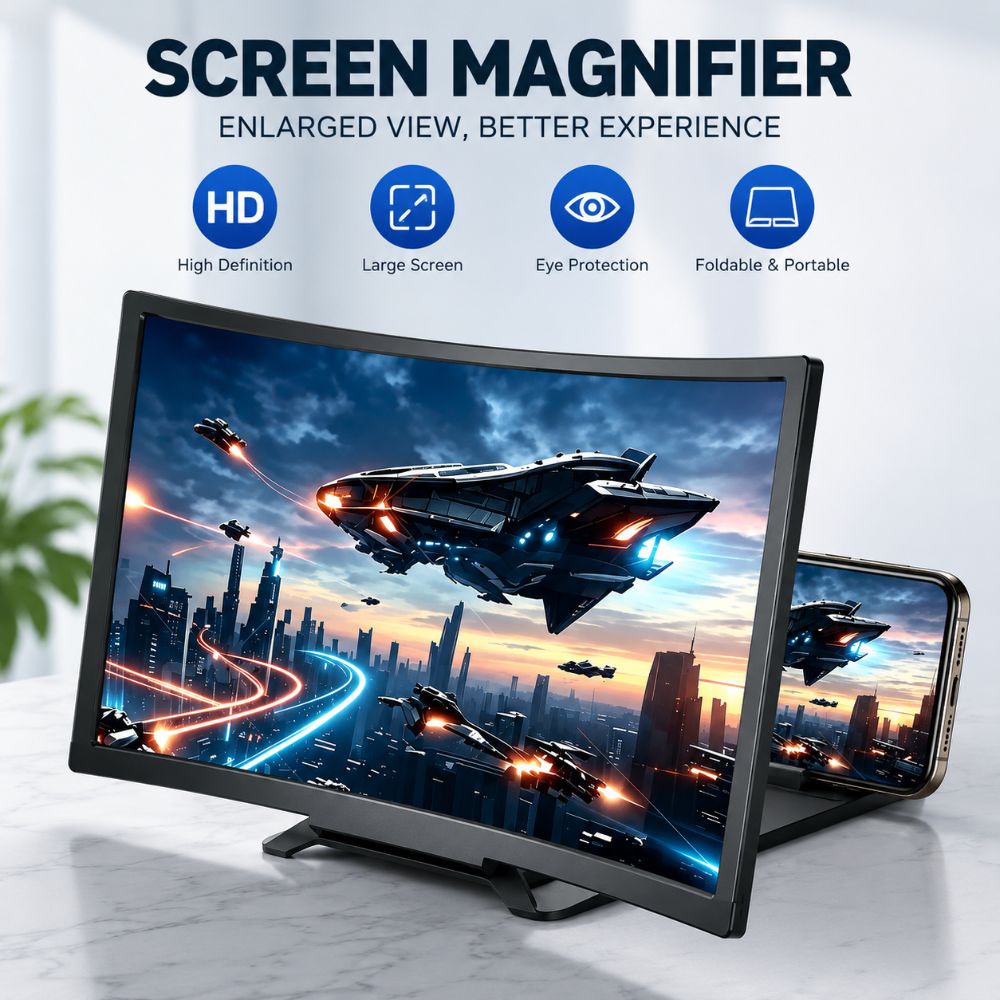 Matte Anti Glare Screen - 12 Inch 3D Screen Magnifier Bracket