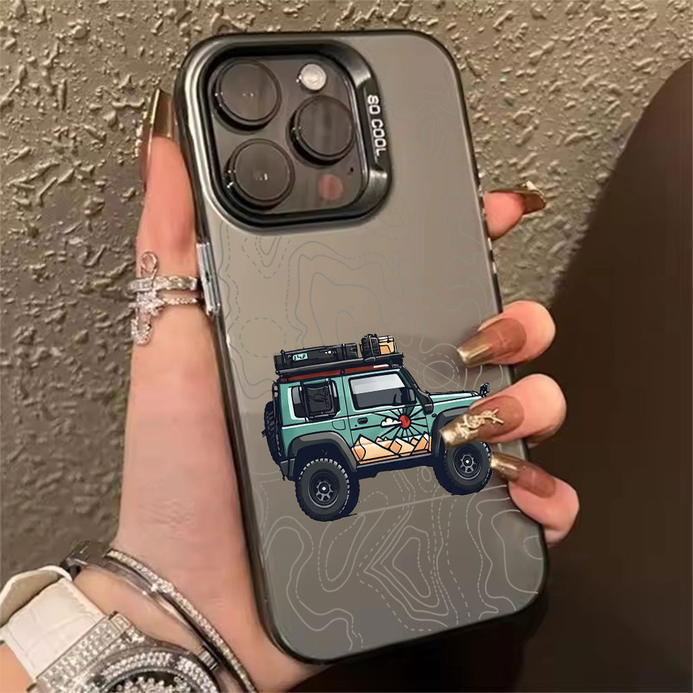 Apple Iphone 15 Pro Max - Simple Car Pattern Phone Case For